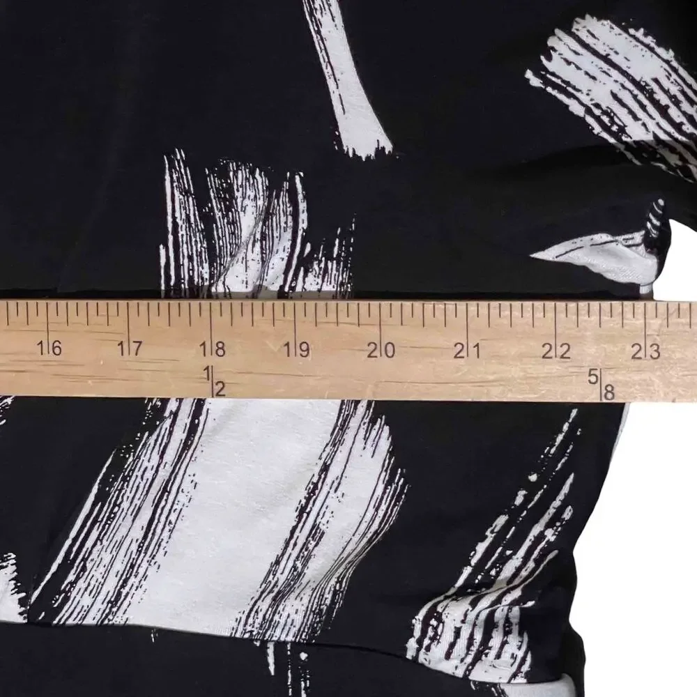 Chico's Classic Pleated Short Dress Size 20 Black White Pockets Printed Casual - Picture 7 of 8